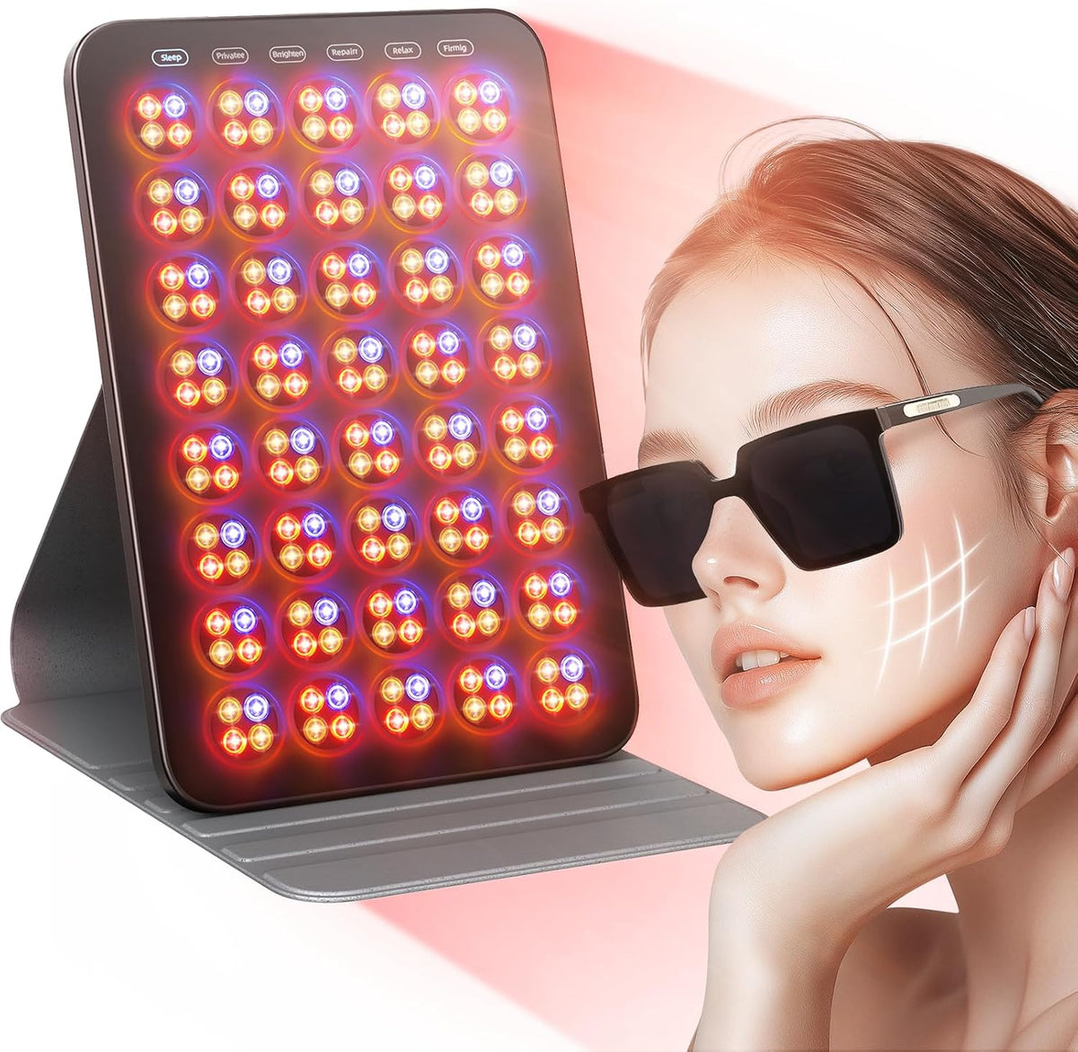 Portable Red Light Therapy with Protective Goggles