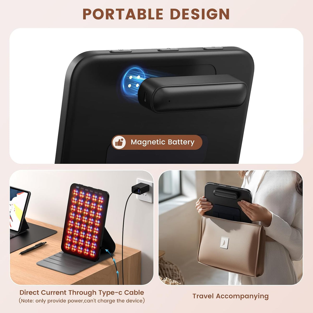 Portable Red Light Therapy with Protective Goggles