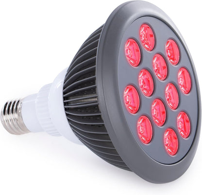 Red Light Therapy, 660Nm 850Nm, 12 Dual Chip Leds, Portable and Targeted High Irradiance for Skin, Pain Relief, Anti-Aging, Muscle Recovery, Sleep - Power Cord & Base Included, HG24