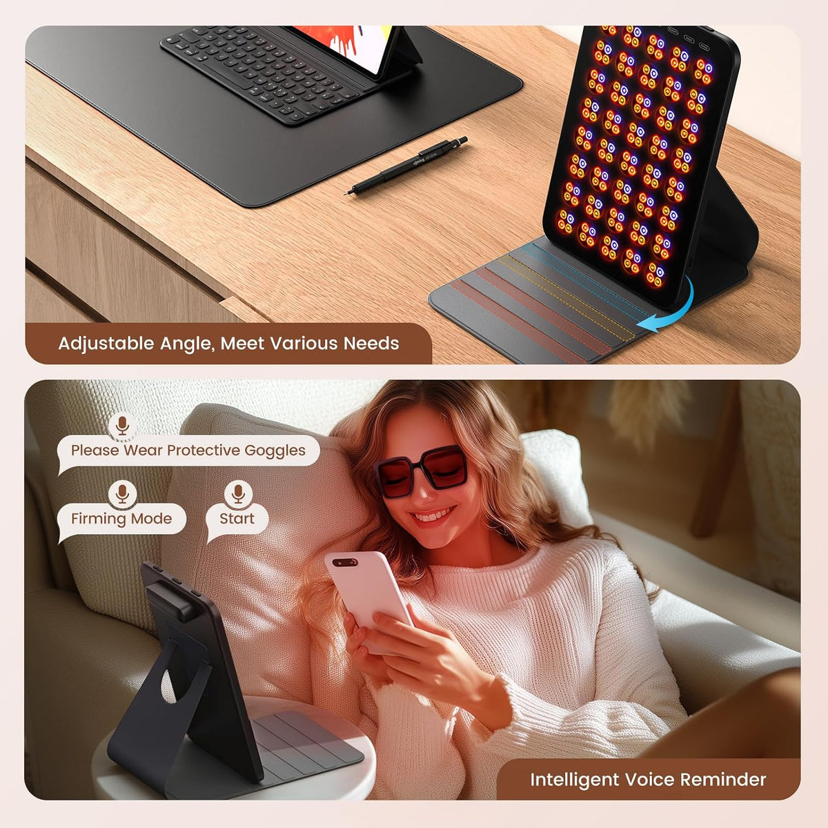 Portable Red Light Therapy with Protective Goggles