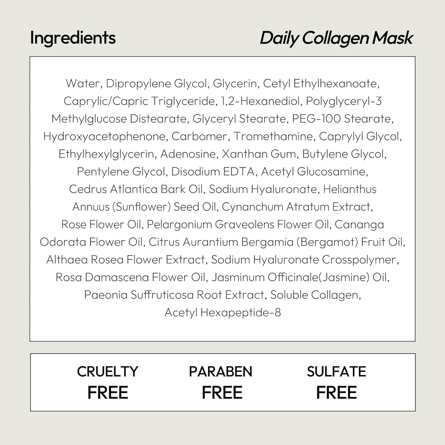 Collagen Sheet Mask - Firming & Age-Defying Face Masks with Collagen Peptides