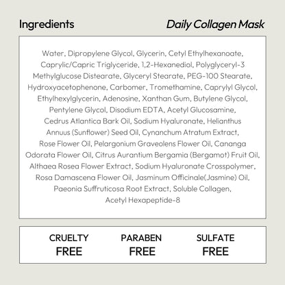 Collagen Sheet Mask - Firming & Age-Defying Face Masks with Collagen Peptides