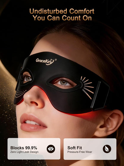 Red Light Therapy Eyes Mask 3 Colors Modes Cordless LED Eyes Mask