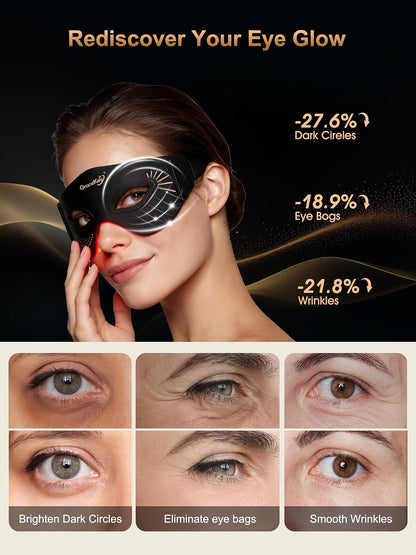 Red Light Therapy Eyes Mask 3 Colors Modes Cordless LED Eyes Mask