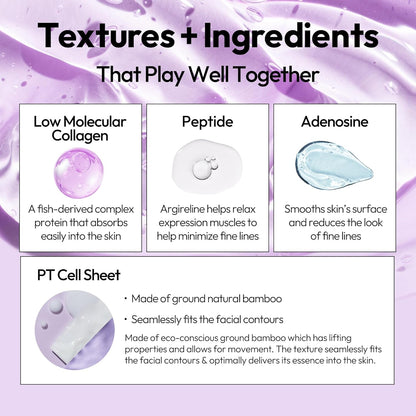 Collagen Sheet Mask - Firming & Age-Defying Face Masks with Collagen Peptides