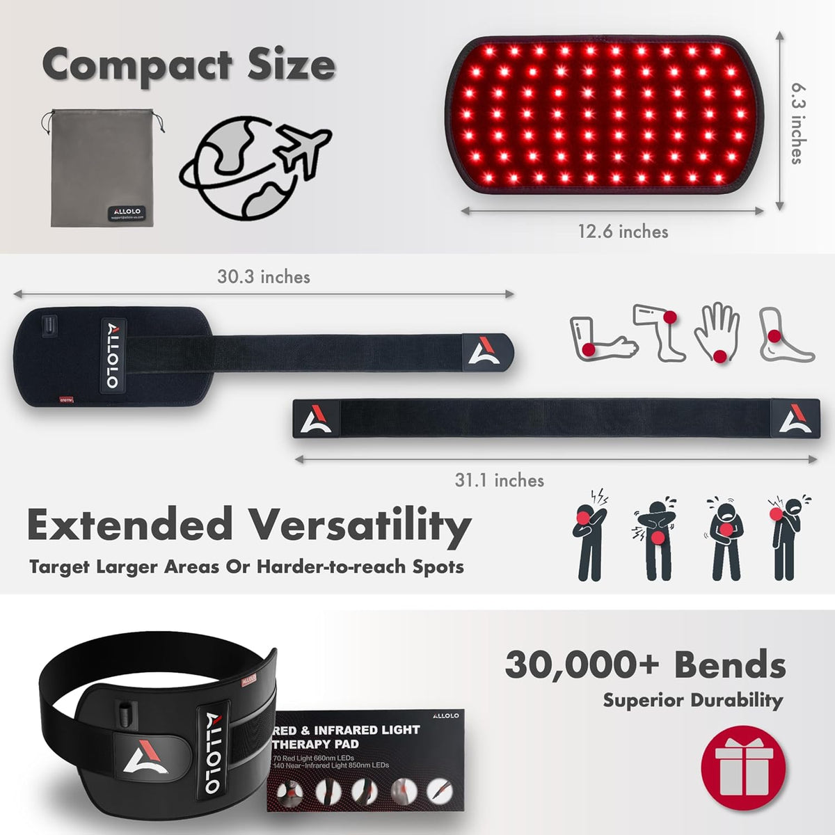 3-In-1 Red Light Therapy Belt with Timer