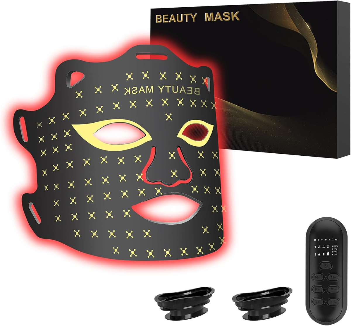 Red Light Therapy Face Mask, - Portable 7 Color Mode